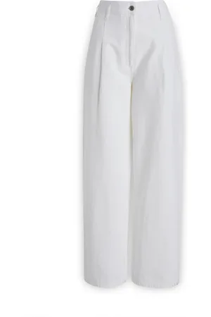 Serafini Broeken, Dames, Wit, 2Xs, Wijde broek