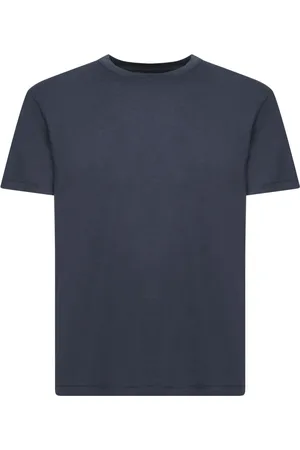 Tom Ford Tops, Heren, Blauw, M, Katoen, Blauw Crew Neck T-shirt Minimalistisch Ontwerp