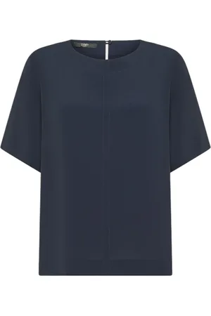 SEVENTY BY SERGIO TEGON Blouses & Shirts, Dames, Blauw, 2Xl, Blauwe Zijden Crepe Blouse