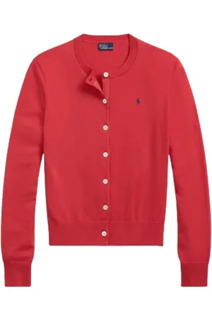 Ralph Lauren Truien, Dames, Rood, S, Katoen, Pima Katoenmix Cardigan