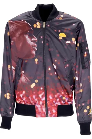 Jordan Jassen, Heren, Veelkleurig, L, Polyester, Gewatteerde Bomberjack Zwart/Bruin