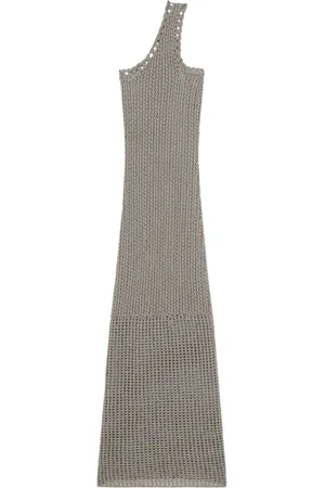 IRO Kleedjes, Dames, Grijs, M, Polyester, Metallic Grijze Gehaakte Jurk