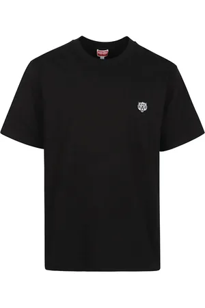 Kenzo Tops, Heren, Zwart, S, Katoen, Zwart T-shirt met Borduursel