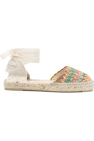 MANEBI Schoenen, Dames, Veelkleurig, 38 EU, Groene Stropdas-Vastmakende Platte Schoenen