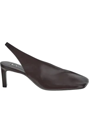Jil Sander Schoenen, Dames, Paars, 38 1/2 EU, Leer, Leren Slingback Décolleté Schoen