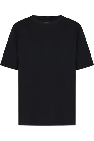 Khaite Tops, Dames, Zwart, XS, Kasjmier, Zwart T-shirt met Kasjmier Logo Label
