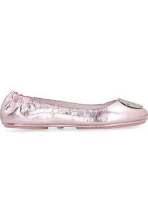 Tory Burch Schoenen, Dames, Roze, 36 EU, Leer, Metallic Leren Ballerina`s