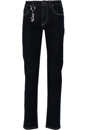 Paul & Shark Jeans, Heren, Blauw, L, Katoen, Blauwe Straight Jeans met Zakken met Rits