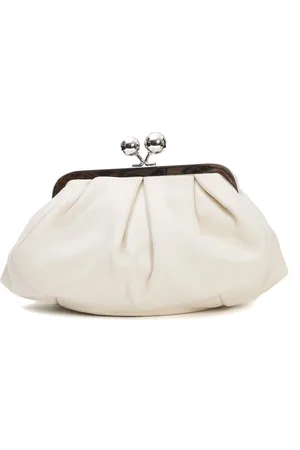 Max Mara Tassen, Dames, Wit, ONE Size, Kleine boter leren gebakstas