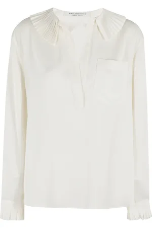 Serafini Blouses & Shirts, Dames, Wit, S, Katoen, Stijlvol Overhemd