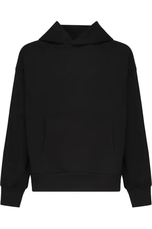 BARROW Sweatshirts & Hoodies, Heren, Zwart, L, Katoen, Zwarte capuchontrui van katoen met glimlachprint
