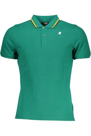 K-Way Tops, Heren, Groen, S, Katoen, Groen poloshirt met contrasterende details