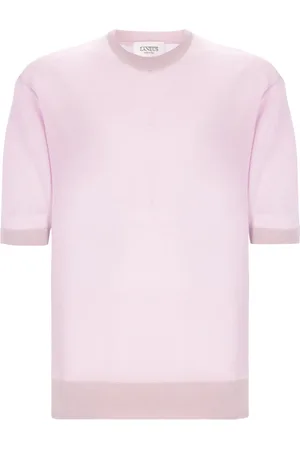 LANEUS Truien, Heren, Paars, XL, Ronde hals gebreide T-shirt