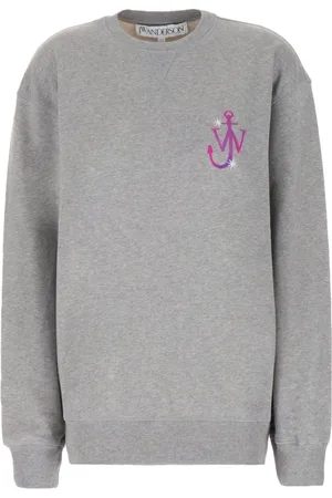J.W.Anderson Sweatshirts & Hoodies, Dames, Grijs, XS, Katoen, Felpe Sweatshirt