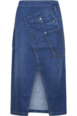 J.W.Anderson Rokken, Dames, Blauw, S, Katoen, A-lijn Rok