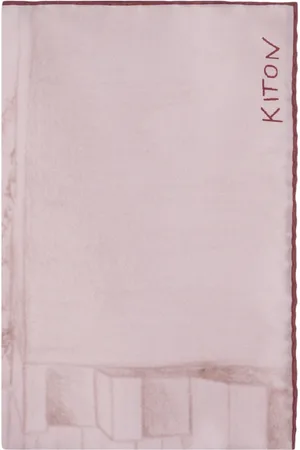 Kiton Accessoires, Dames, Roze, ONE Size, Roze Bedrukte Zijden Sjaal
