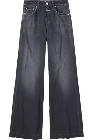Closed Jeans, Dames, Grijs, W25 L30, Hoge Taille Wijde Pijp Grijze Jeans