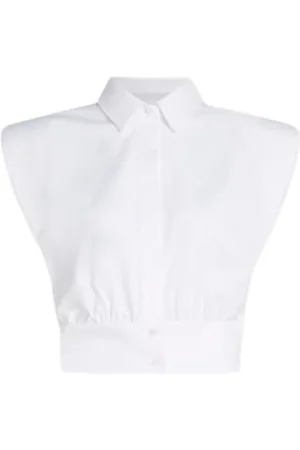 Karl Lagerfeld Blouses & Shirts, Dames, Wit, S, Katoen, Mouwloze Blouse
