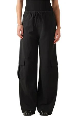 Refined Department Broeken, Dames, Zwart, XL, Zwarte Cargobroek Nevada