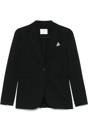 Circolo Jassen, Dames, Zwart, L, Katoen, Stijlvolle Nero Outerwear Jacket