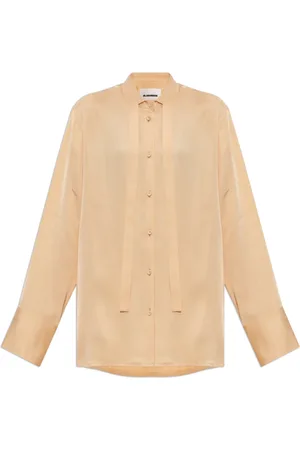 Jil Sander Blouses & Shirts, Dames, Oranje, M, Satijn, Satijnen Blouse