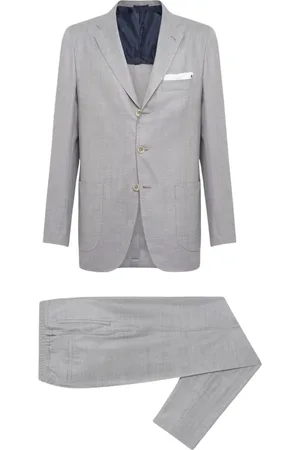 Kiton Pakken, Heren, Grijs, 2Xl, Wol, Cashmere Grijze Suit
