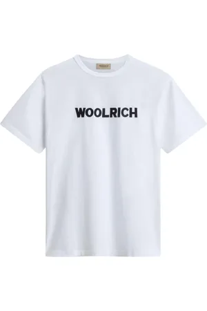 Woolrich Tops, Heren, Wit, M, Katoen, Katoenen Jersey T-shirt