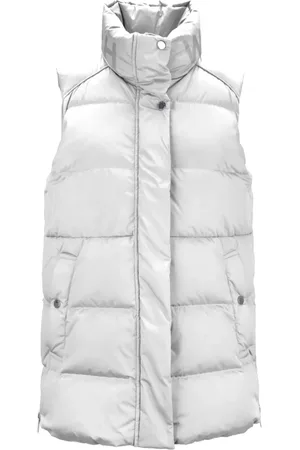 Woolrich Jassen, Dames, Grijs, S, Button-Up Mouwloze Puffer Bodywarmer