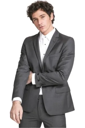 Karl Lagerfeld Pakken, Heren, Grijs, S, Wol, Antracietgrijze colbert