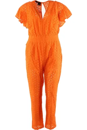 Pinko Jumpsuits & Playsuits, Dames, Oranje, S, Katoen, Katoenen jumpsuit