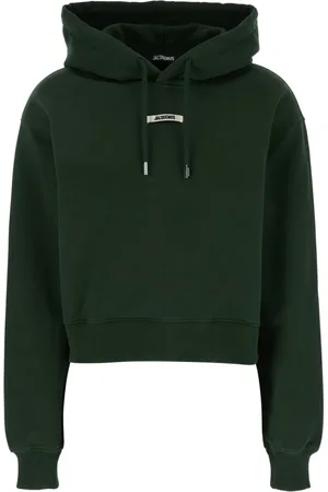 Jacquemus Sweatshirts & Hoodies, Dames, Groen, M, Katoen, Gros Grain Hoodie