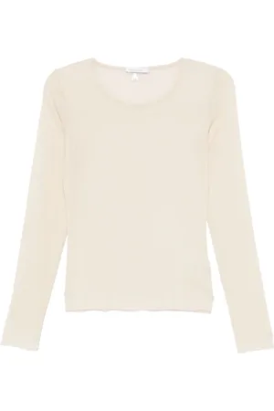 Patrizia Pepe Tops, Dames, , S, Top met lange mouwen en ronde hals