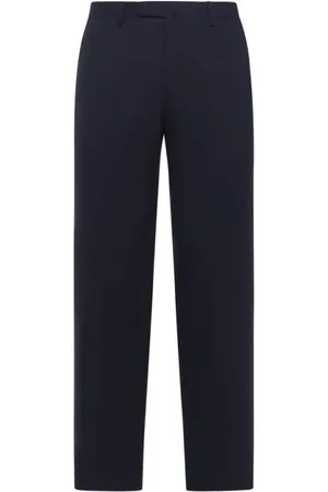 Boglioli Broeken, Heren, Blauw, 2Xl, Wol, Donkerblauwe 100% maagdelijke wollen broek