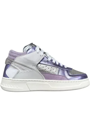 RUN OF Schoenen, Dames, Veelkleurig, 37 EU, Leer, Mid-Top Leren Sneakers