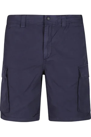 Woolrich Korte broeken, Heren, Blauw, W38, Katoen, Cargo Shorts van Gabardine Stof