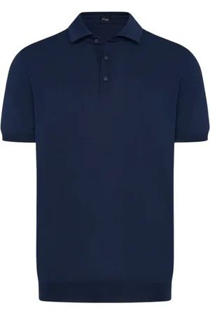 Kiton Tops, Heren, Blauw, XL, Katoen, Zacht Egyptisch Katoenen Poloshirt
