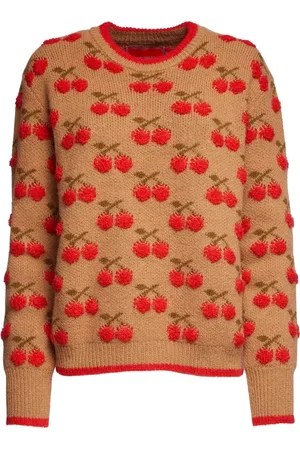 La DoubleJ Truien, Dames, Bruin, S, Polyester, Cherry Intarsia Trui