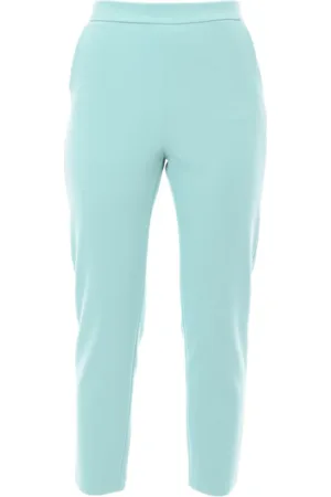 Pinko Broeken, Dames, Blauw, 2Xs, Leer, Parana Cropped Broek