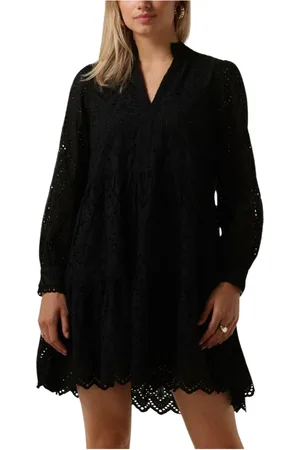 Y.A.S Kleedjes, Dames, Zwart, L, Polyester, Yasholi Jurk met Lange Mouwen