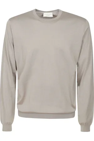 FILIPPO DE LAURENTIIS Truien, Heren, , XL, Katoen, Witte Katoenen Crew-Neck Sweater