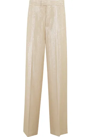 FEDERICA TOSI Broeken, Dames, , M, Polyester, Paillet Rechte Pijp Broek