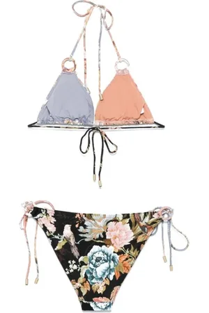 ZIMMERMANN Badkleding, Dames, Veelkleurig, S, Auburn Brown Triangel Cup Strandkleding
