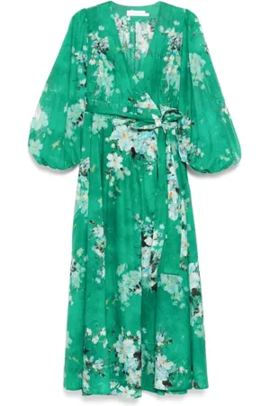 ZIMMERMANN Kleedjes, Dames, Groen, M, Katoen, Verde Jurk