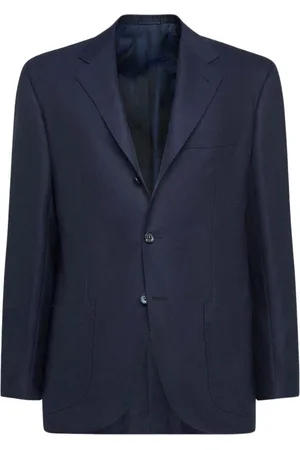 Kiton Jassen, Heren, Blauw, M, Kasjmier, Marineblauwe Kasjmier Jas