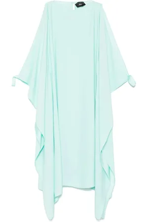 ‎Taller Marmo‎ Kleedjes, Dames, Blauw, ONE Size, Groene Aqua Open-Schouder Jurk met Splitten