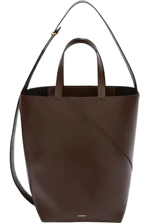 Jil Sander Tassen, Dames, Bruin, ONE Size, Leer, Vertigo Tote MD
