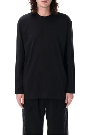 Y-3 Tops, Heren, Zwart, L, Katoen, Zwart grafisch T-shirt met logo print