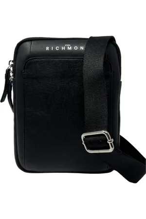 John Richmond Tassen, Heren, Zwart, ONE Size, Leer, Schoudertas