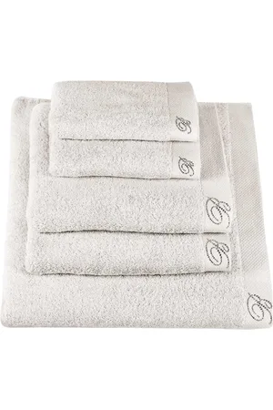 BLUMARINE Interieur, unisex, Wit, ONE Size, Katoen, Luxe Kristal Handdoek Set