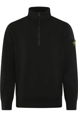 Stone Island Sweatshirts & Hoodies, Heren, Zwart, M, Katoen, Polo Shirt met Lange Mouwen